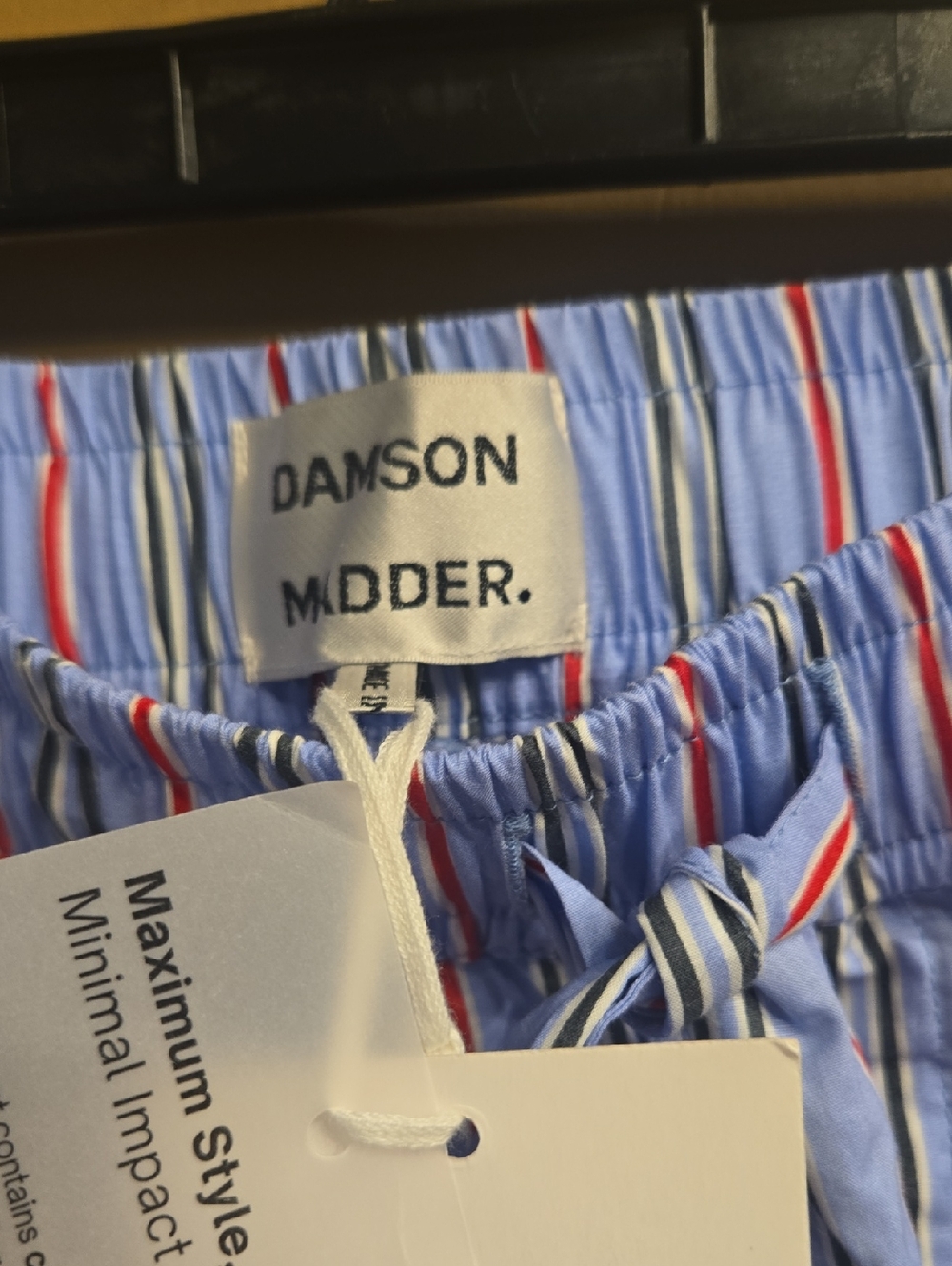 Damson Madder Krissy PJ Boxer in Bold Blue Stripe EU Size 6/ US Size 2 - Picture 6 of 10